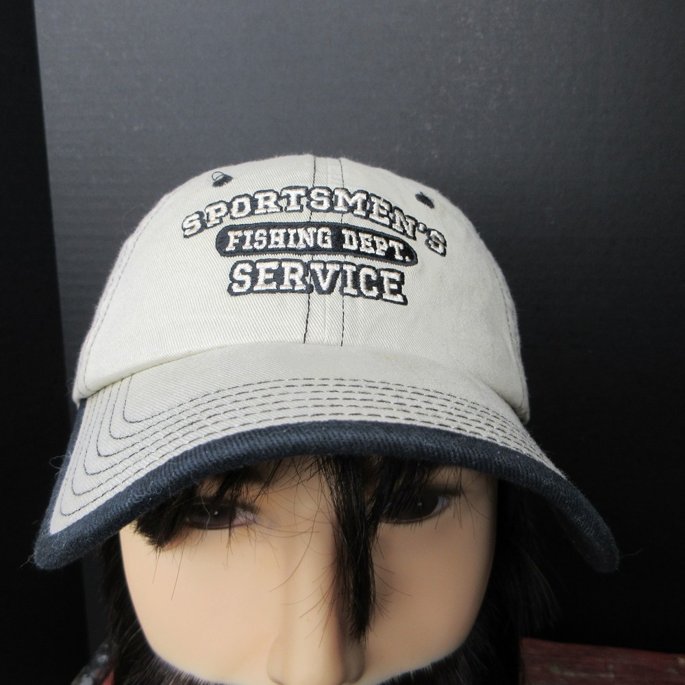 Port Authority Sportsmen's Fishing Dept Service Hat Int'l Falls Beige Black Cap